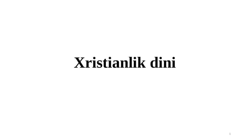 Xristianlik dini.
