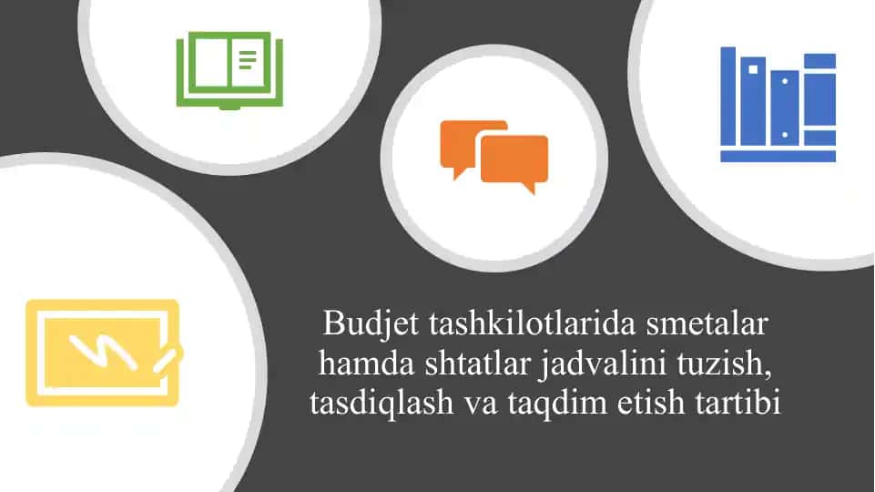 Budjet tashkilotlarida smetalar hamdashtatlar jadvalini tuzish, tasdiqlash va taqdim etish tartibi