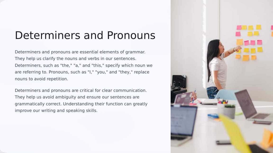 Determiners and pronouns