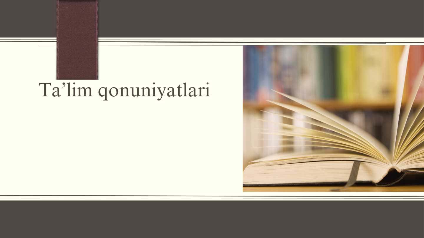 Taʼlim qonuniyatlari