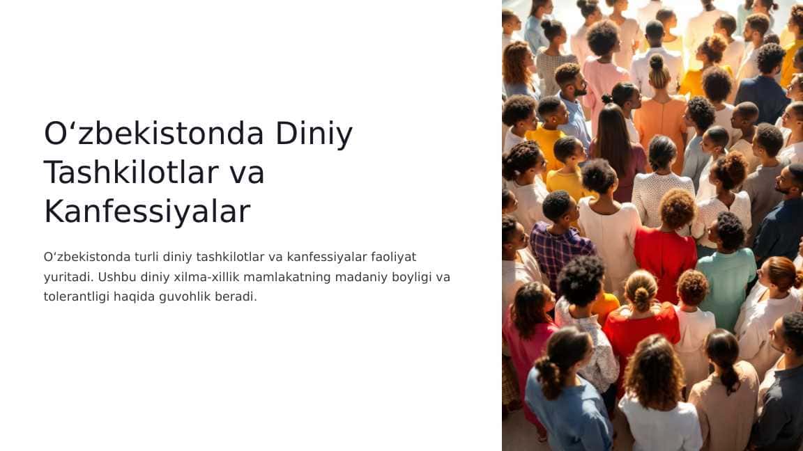 O'zbekistonda Diniy Tashkilotlar va Kanfessiyalar