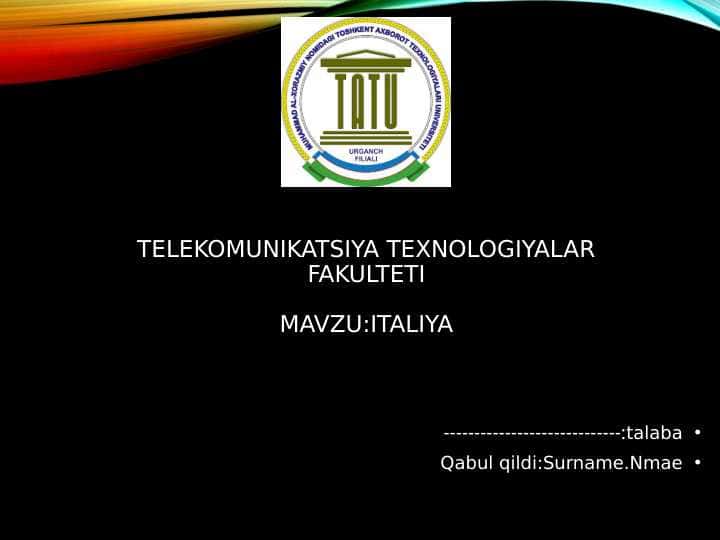 Italiya haqida pptx