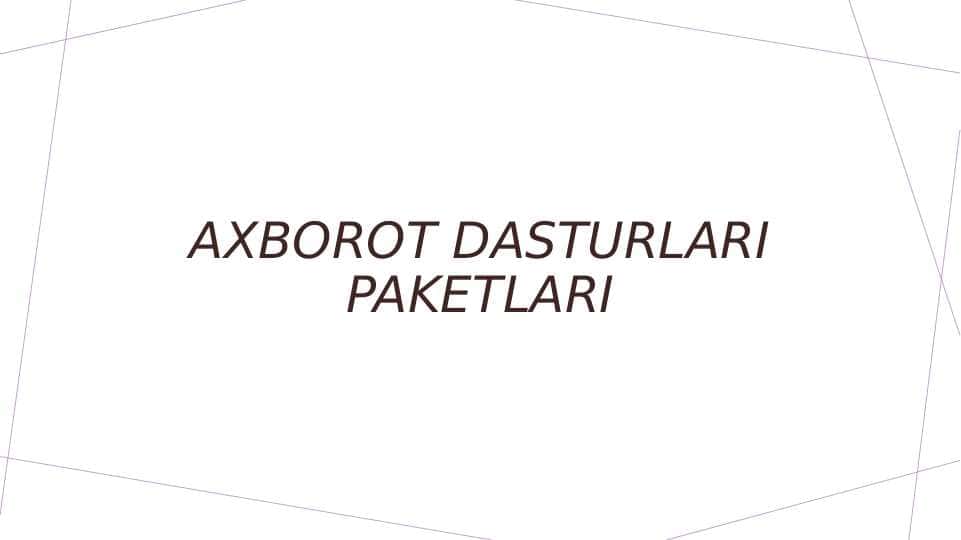 Axborot dasturlari paketlari
