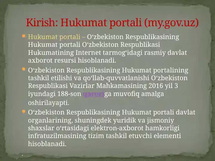 Hukumat portali (my.gov.uz)