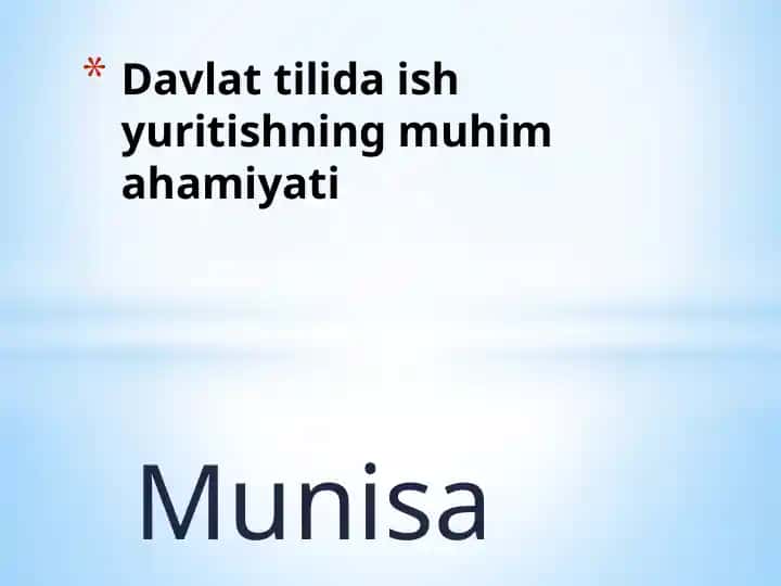 Davlat tilida ish yuritish qog'ozlari