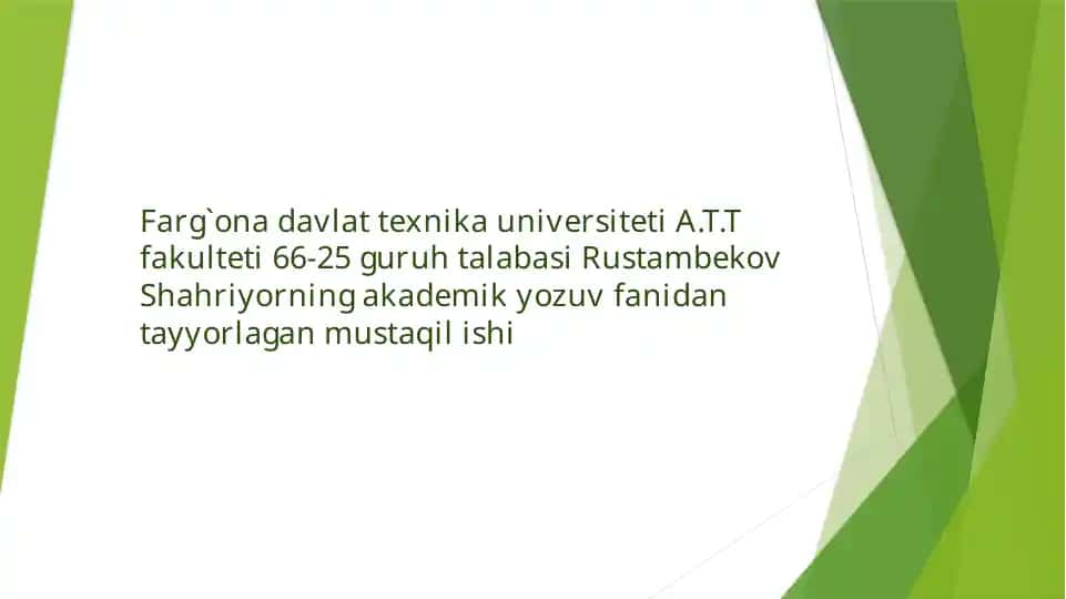Notiqlik Sanati boyicha taqdimot