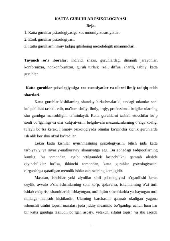 KATTA GURUHLAR PSIXOLOGIYASI