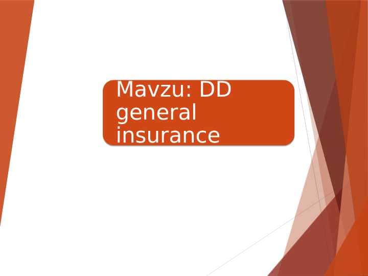 DD general insurance sugurta kompaniyasi