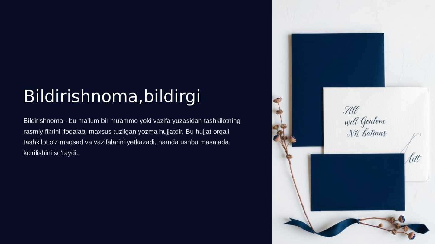 Bildirishnoma,bildirgi