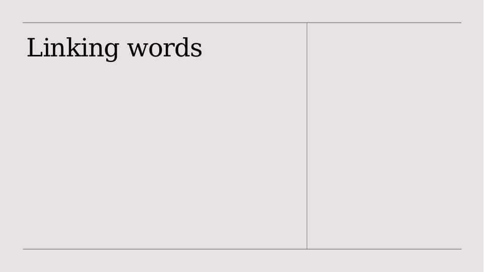 Linking words
