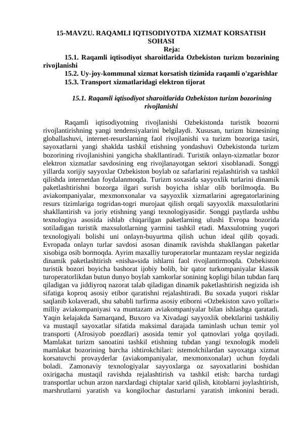 RAQAMLI TALIM PLATFORMALARINI RIVOJLANTIRISH