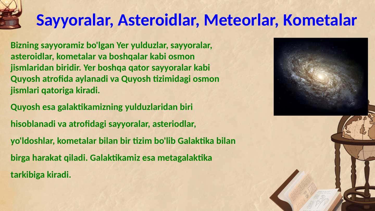 Sayyoralar, Asteroidlar, Meteorlar, Kometalar
