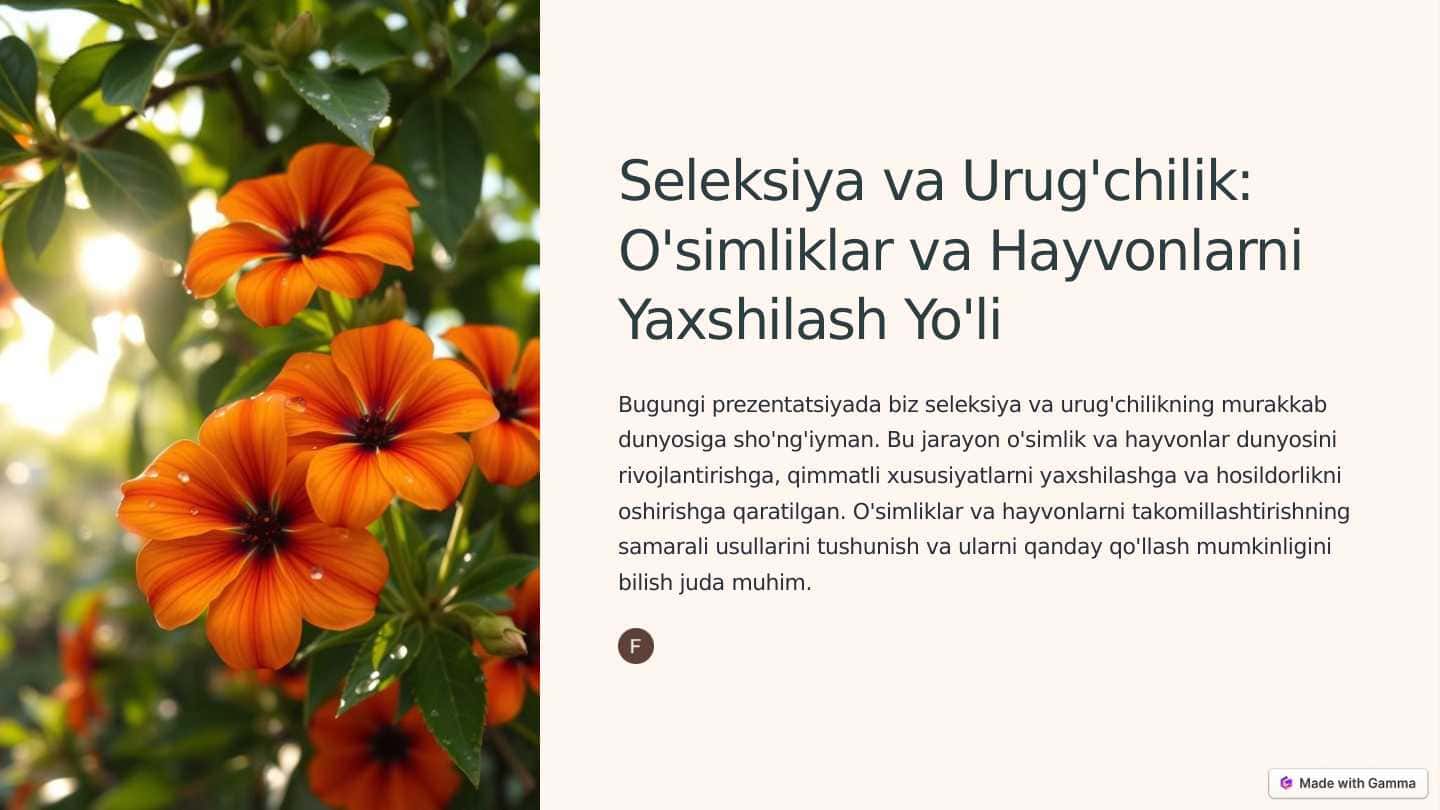 Seleksiya va urug'chilik AGROS