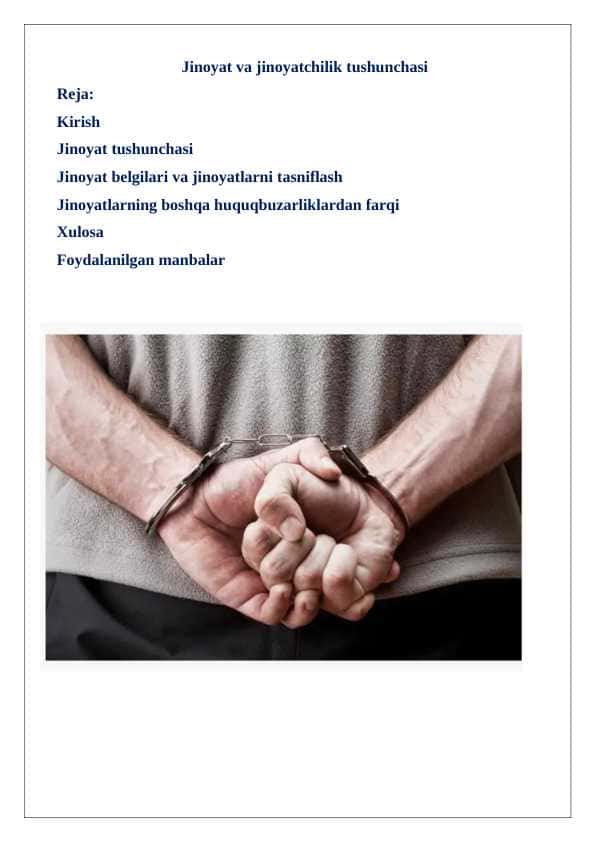 Jinoyat va jinoyatchilik tushunchasi 24