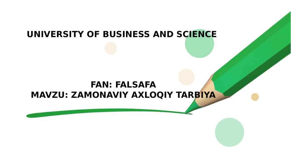 ZAMONAVIY AXLOQIY TARBIYA