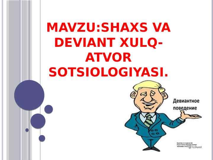 Deviant xulq va uni jamiatga ta'siri