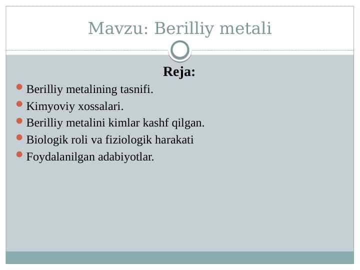 Berilliy metali