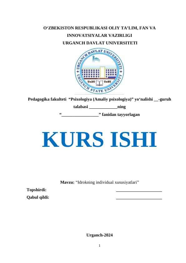 Idrokning individual xususiyatlari