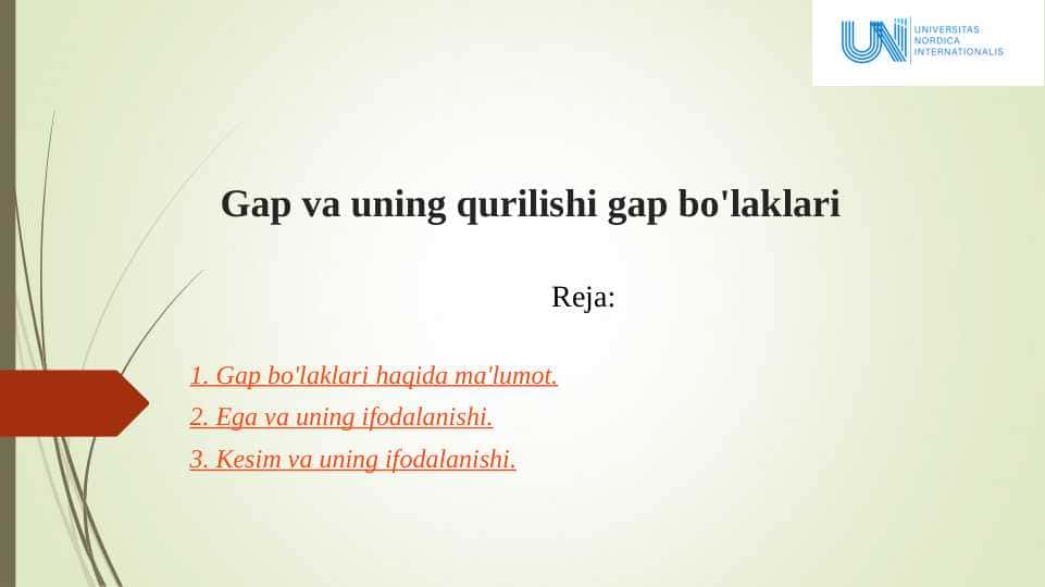 Gap va uning qurilishi gap bo'laklari