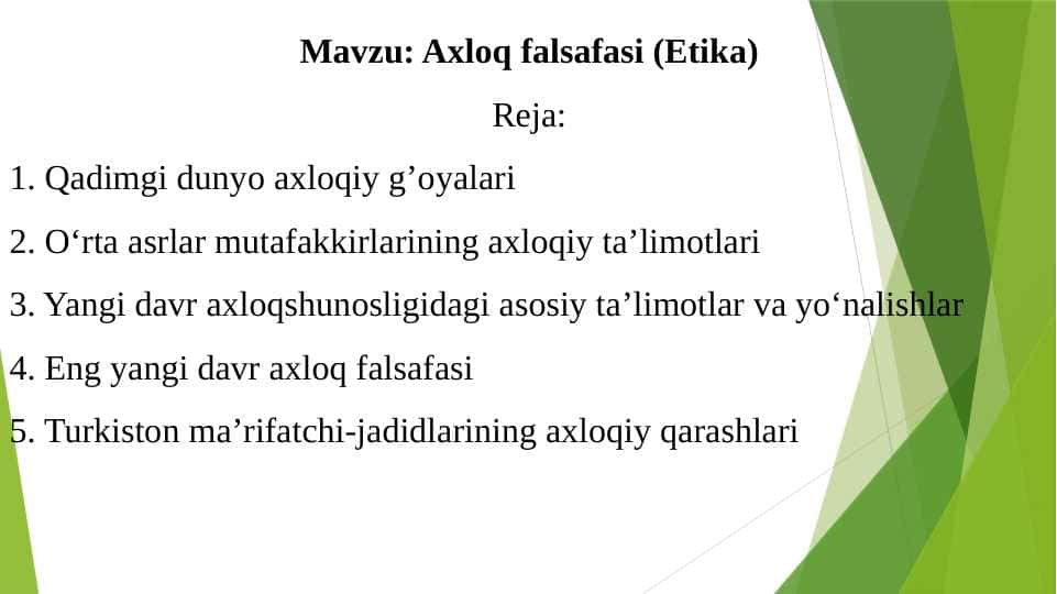 Axloq falsafasi (Etika)