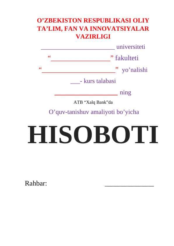 Xalq banki amaliyot hisoboti