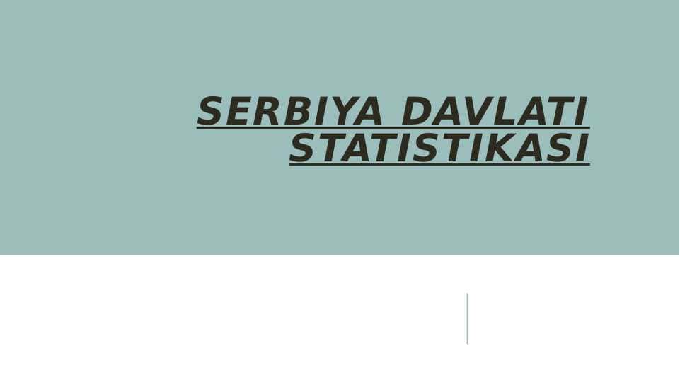 serbiya statistikasi
