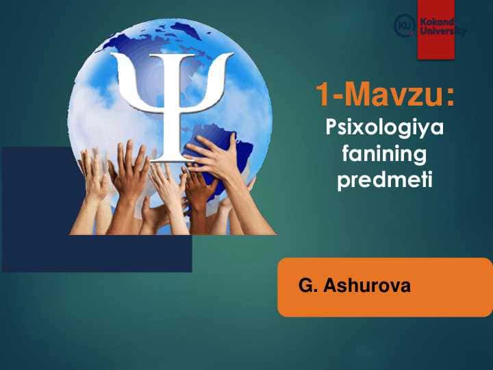Psixologiya fanining predmeti