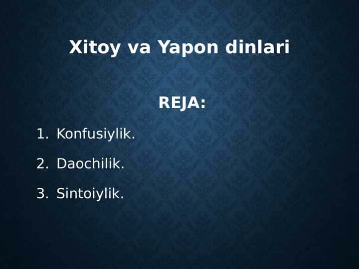 Xitoy va Yapon dinlari