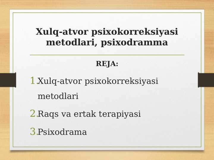 Xulq-atvor psixokorreksiyasi metodlari, psixodramma
