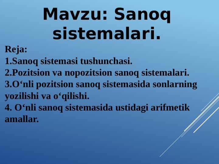 Sanoq sistemalari