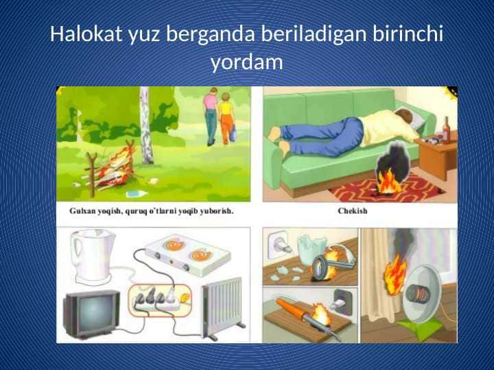 Halokat yuz berganda beriladigan birinchi yordam