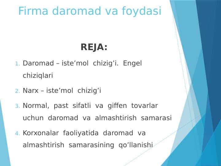 Firma daromad va foydasi
