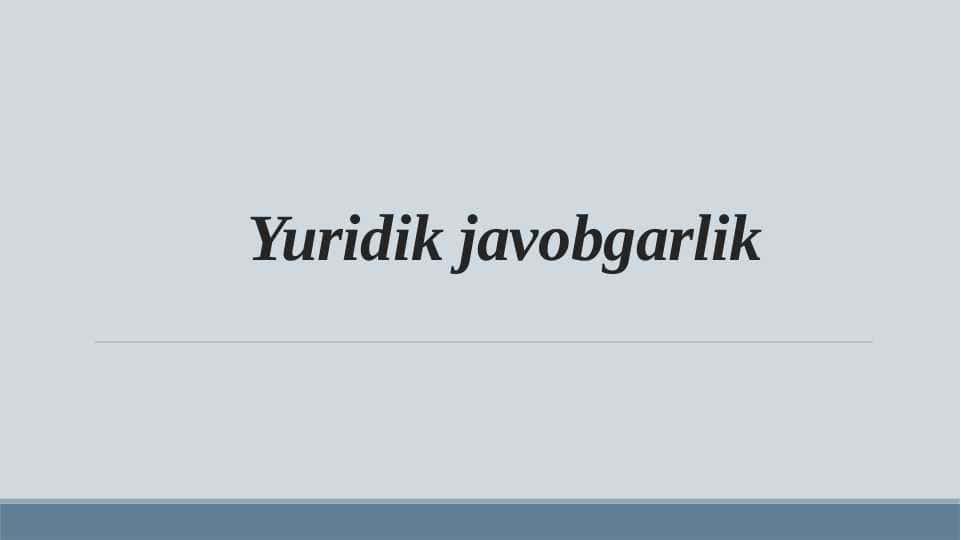 Yuridik Javobgarlik