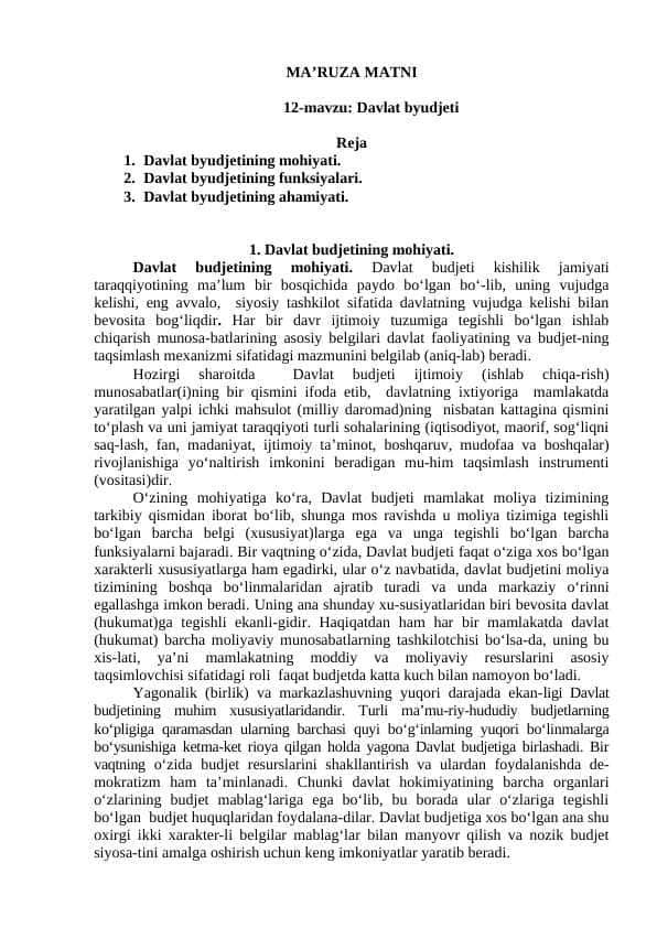 Davlat byudjeti