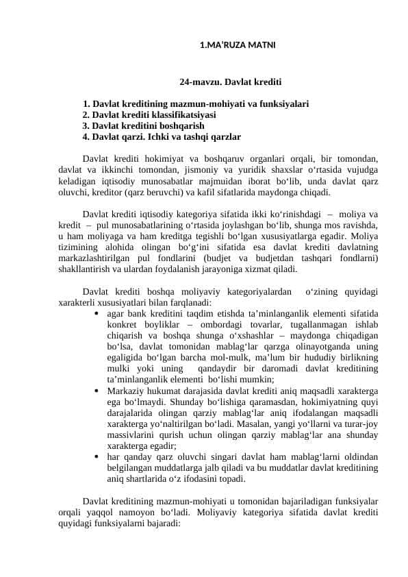 Davlat krediti