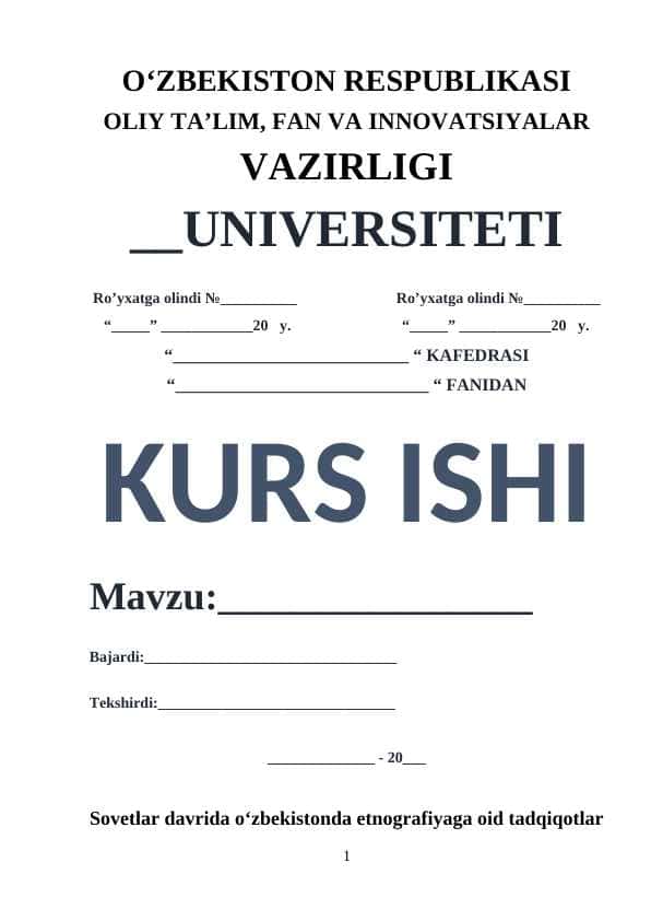 Sovetlar davrida o‘zbekistonda etnografiyaga oid tadqiqotlar