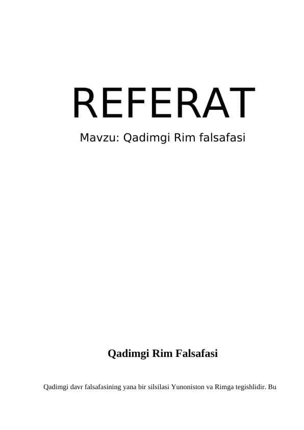Qadimgi Rim falsafasi