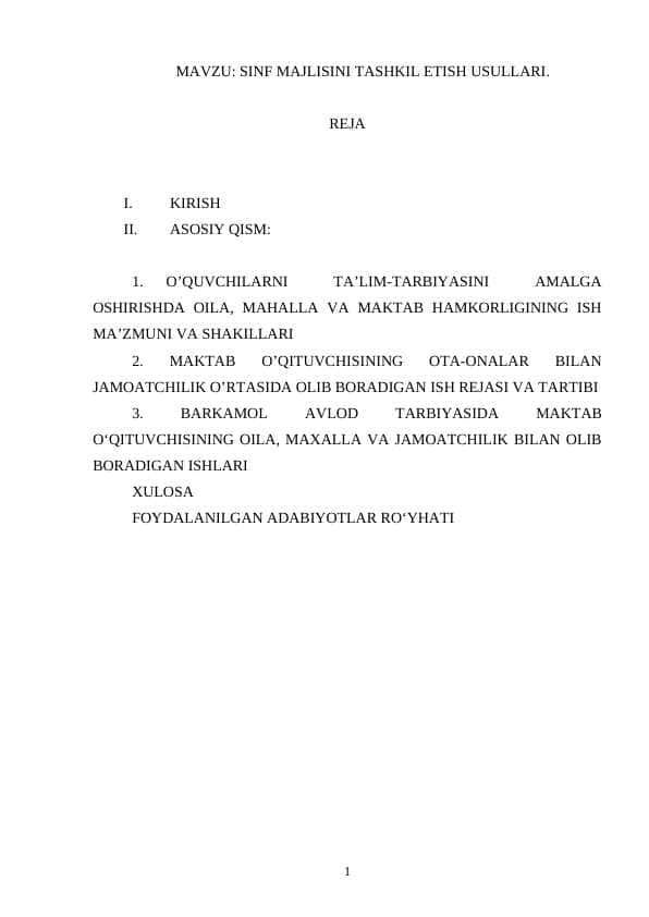SINF MAJLISINI TASHKIL ETISH USULLARI.doc