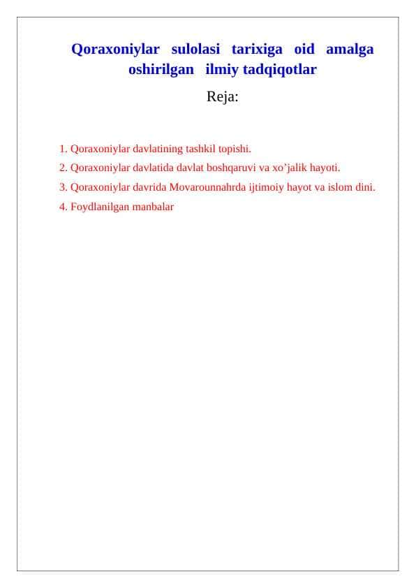 Qoraxoniylar sulolasi tarixiga oid amalga oshirilgan ilmiy tadqiqotlar 24