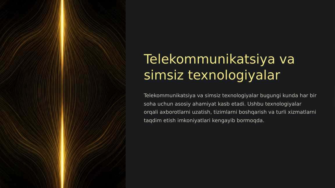 Telekommunikatsiya va simsiz texnologiyalar