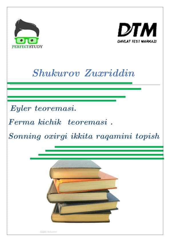 Sonning oxirgi ikki raqamini topish