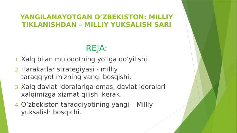 YANGILАNАYOTGАN O’ZBEKISTОN: MILLIY TIKLАNISHDАN – MILLIY YUKSАLISH SАRI