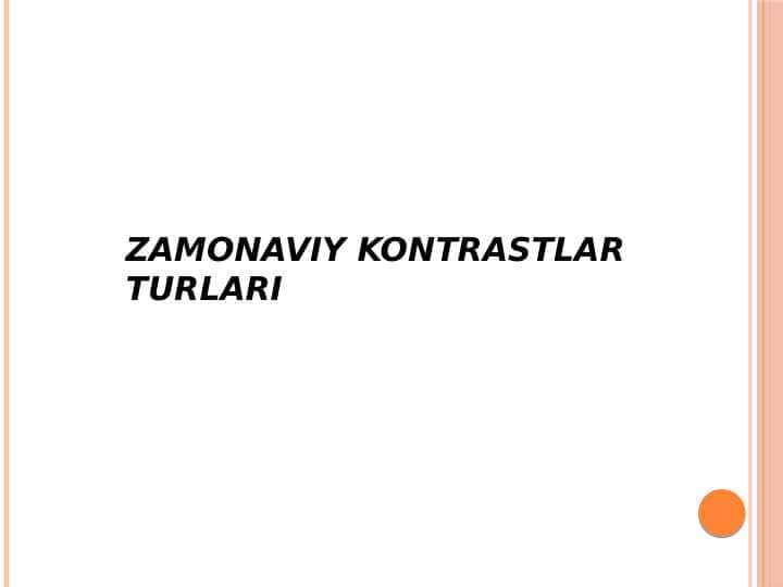 Zamonaviy kontrastlar turlari