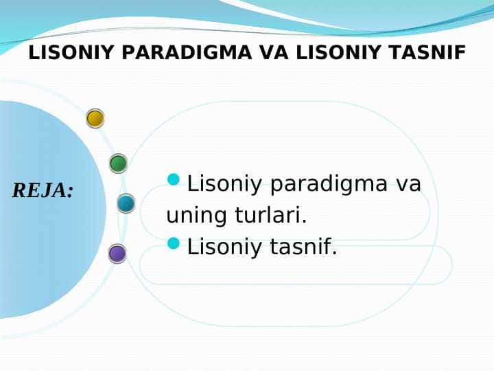 Lisoniy paradigma va lisoniy tasnif