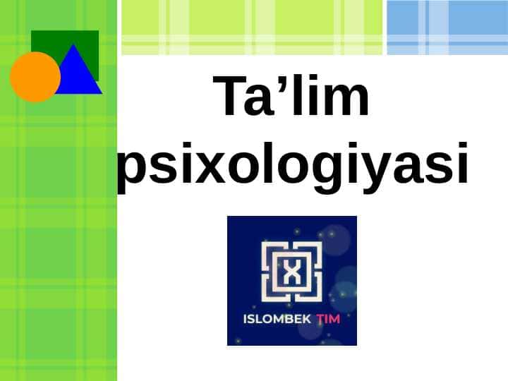 Ta'lim psixologiyasi
