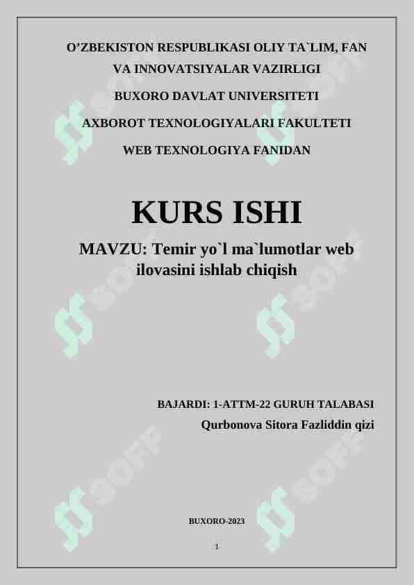 Temir yo'l ma'lumotlari web ilovasi