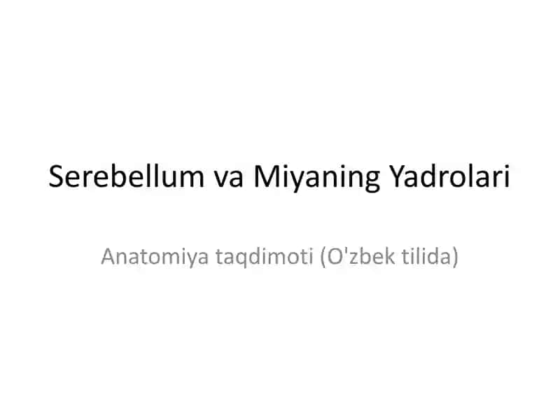 Serebellum va Miyaning Yadrolari
