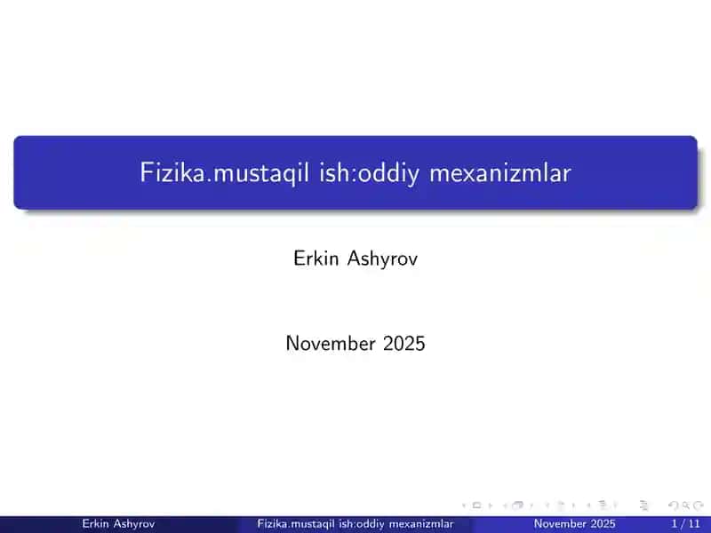 oddiy mexanizmlar