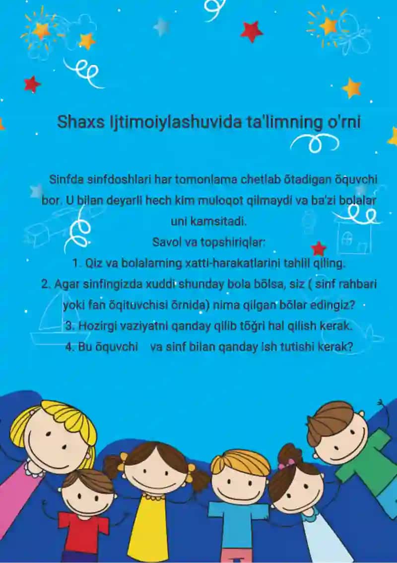 Shaxs Ijtimoiylashuvida ta'limning o'rni