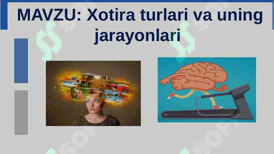 Xotira turlari va uning jarayonlari